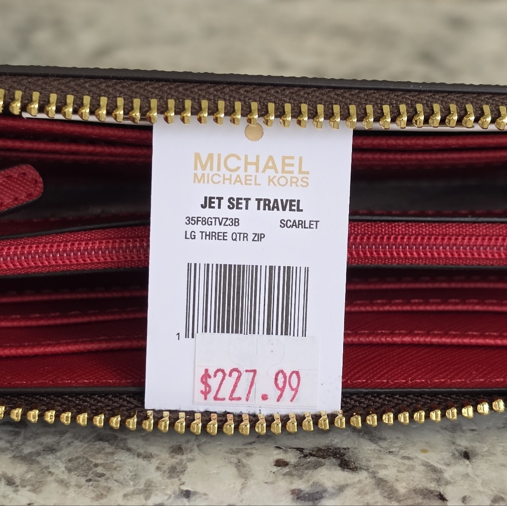 Michael Kors Jet Set Logo Large Brown Wallet - Picture 5 of 6